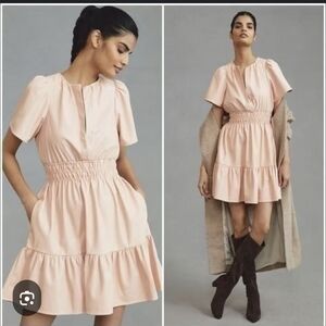 Anthropologie Blush Pink Mini Dress